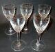 Vtg SET 5 BACCARAT Harcourt Crystal RED WINE STEMS GLASSES Stems France BAR