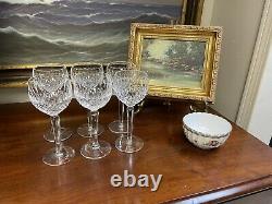 Vtg. Waterford Crystal 7.5 Colleen Hock Wine Glasses Set of 6 withWatermark