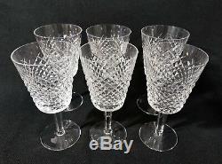 WATERFORD ALANA Water Globets Wine Glasses 7 Set of 6