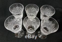 WATERFORD ALANA Water Globets Wine Glasses 7 Set of 6