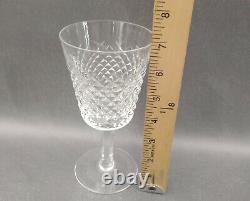 WATERFORD ALANA Wine Glasses Cut Crystal Goblets Stemware 8 oz Signed SET OF 4