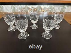 WATERFORD Boyne Crystal Claret Red Wine Glasses 5/Lot, 4.75 hg 1970's Estate