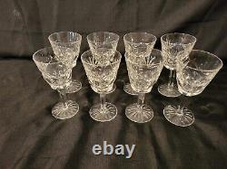 WATERFORD CRYSTAL Ashling (Cut) Clare Wine Glasses Set of 9