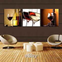 WINE&GLASS ready to hang picture set of 3 mounted on MDF/betterThan canvas print