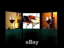 WINE&GLASS ready to hang picture set of 3 mounted on MDF/betterThan canvas print