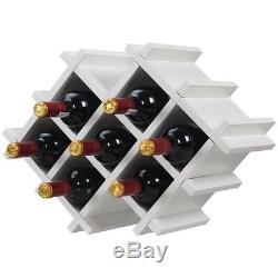 Wall Mount Wine Bottle Rack 5 Pieces Set Wooden Glass Holder Hanging Home Decor