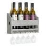 Wall-Mounted Wine Rack Stemware Glass Holder & Set of 6 Glass Bottle 18oz 500ML