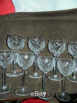 Waterford Comeragh set of 8 cut crystal 7 1/4 water wine hock balloon glasses