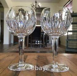 Waterford Crystal Carina Balloon Wine Glasses 7 1/8 Set of 2 Mint