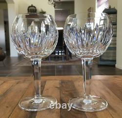 Waterford Crystal Carina Balloon Wine Glasses 7 1/8 Set of 2 Mint