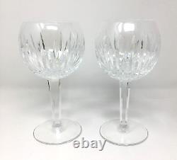 Waterford Crystal Carina Balloon Wine Glasses 7 1/8 Set of 2 Mint