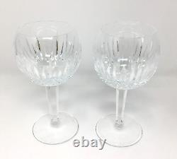 Waterford Crystal Carina Balloon Wine Glasses 7 1/8 Set of 2 Mint