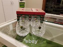 Waterford Crystal Cluin Bolton Stemless Red Wine Glasses NEW Set of 4