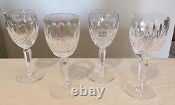 Waterford Crystal Colleen Claret Wine Tall Stem 6 1/2 Set of 4 Mint