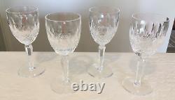 Waterford Crystal Colleen Claret Wine Tall Stem 6 1/2 Set of 4 Mint