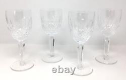 Waterford Crystal Colleen Claret Wine Tall Stem 6 1/2 Set of 4 Mint