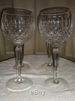 Waterford Crystal Colleen Cut Glass Hock Wine Short Stem Goblets 7 1/2 Set of 4