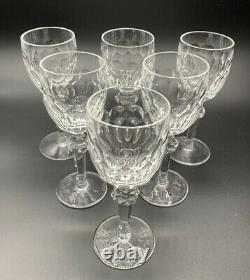 Waterford Crystal Curraghmore 7-1/8 Claret Red Wine Glasses Set of 6