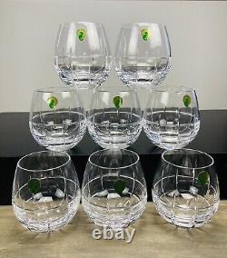 Waterford Crystal Double Old Fashioned Cluin Wine Brandy Glasses Set of 8