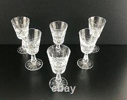Waterford Crystal Kenmare 6 Clarets Wine Glasses Stemware Set of Six (6)