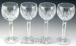 Waterford Crystal LISMORE 7-1/2 WINE HOCKS GOBLETS GLASSES Set of 4 Unused