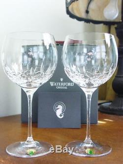 Waterford Crystal LISMORE ESSENCE Balloon Wine Glasses SET / 2 NEW / BOX