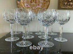 Waterford Crystal Lismore Balloon Oversized 7 3/4 High Wine Glasses Set of 10