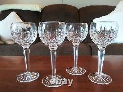 Waterford Crystal Lismore Set Of 4 Vintage Signed Wine Hock Goblets Glasses