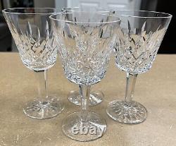 Waterford Crystal Lismore Set of (4) 6oz. Claret White Wine Glasses 5 7/8
