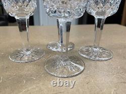 Waterford Crystal Lismore Set of (4) 6oz. Claret White Wine Glasses 5 7/8