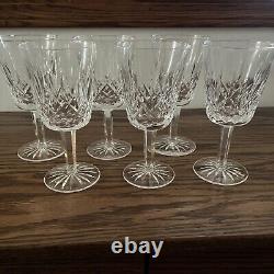 Waterford Crystal Lismore Water Wine Goblets Glasses 6-7/8 Set of 6