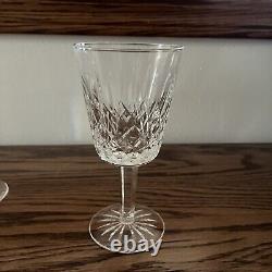 Waterford Crystal Lismore Water Wine Goblets Glasses 6-7/8 Set of 6