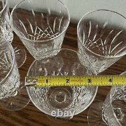 Waterford Crystal Lismore Water Wine Goblets Glasses 6-7/8 Set of 6