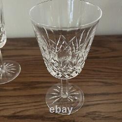 Waterford Crystal Lismore Water Wine Goblets Glasses 6-7/8 Set of 6