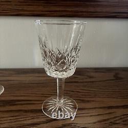 Waterford Crystal Lismore Water Wine Goblets Glasses 6-7/8 Set of 6