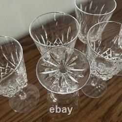 Waterford Crystal Lismore Water Wine Goblets Glasses 6-7/8 Set of 6