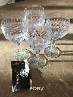 Waterford Crystal Lismore Wine Hocks Hand Made In Ireland Set of (4)