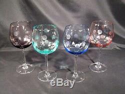 Waterford Crystal Marquis Collection Polka Dot Wine Glasses Set of 4