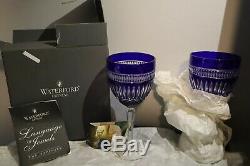 Waterford Crystal Sapphire Serenity Goblet Blue Wine Glass Classy Set Of 2
