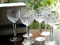 Waterford Crystal Tramore Hock Wine Glasses Set of 6 Vintage Mint in Box