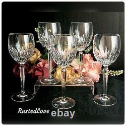 Waterford Crystal Wynnewood White Wine Glasses Blown Glass Set of 5