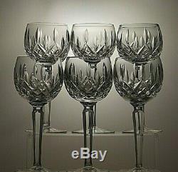 Waterford Crystallismore Cut Wine Hock Glasses Set Of 6 7 1/2 Tall