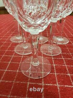 Waterford Ireland Crystal Kildare Claret Wine Glasses Set of 6 Gothic Etch EUC
