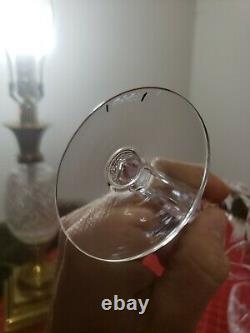 Waterford Ireland Crystal Kildare Claret Wine Glasses Set of 6 Gothic Etch EUC