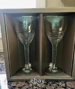 Waterford JASPER CONRAN SET OF 2 STRATA Signed Crystal Wine Goblets. RARE