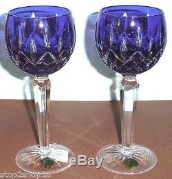Waterford LISMORE Prestige Cobalt Blue SET/2 Wine Hock Cased Crystal 156170 New