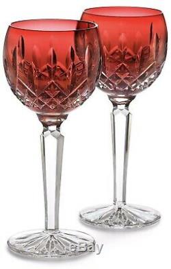 Waterford Lismore Crimson Hock Wine Glasses Set of 2 Used Amazing Condition