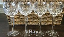 Waterford Lismore Crystal Hock Wine Glasses Set Of 4 7 3/8 tall
