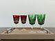 Waterford Lismore Emerald Green & Ruby Red Goblet Wine Glass 2 Sets for 4 BNIB