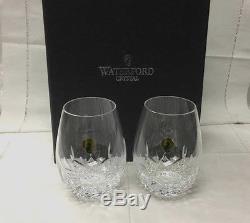 Waterford Lismore Nouveau Stemless Deep Red Wine (set Of 2) 5 1/4 Crystal
